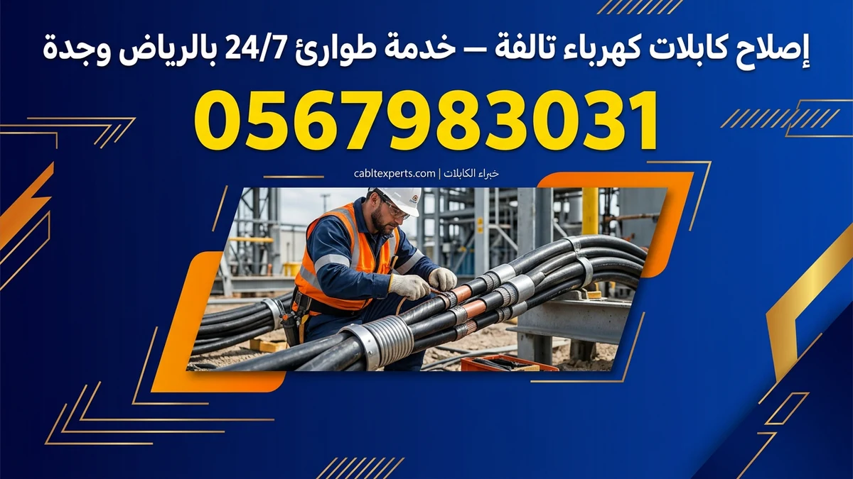 إصلاح كابلات كهرباء تالفة — خدمة طوارئ 24/7 بالرياض وجدة
