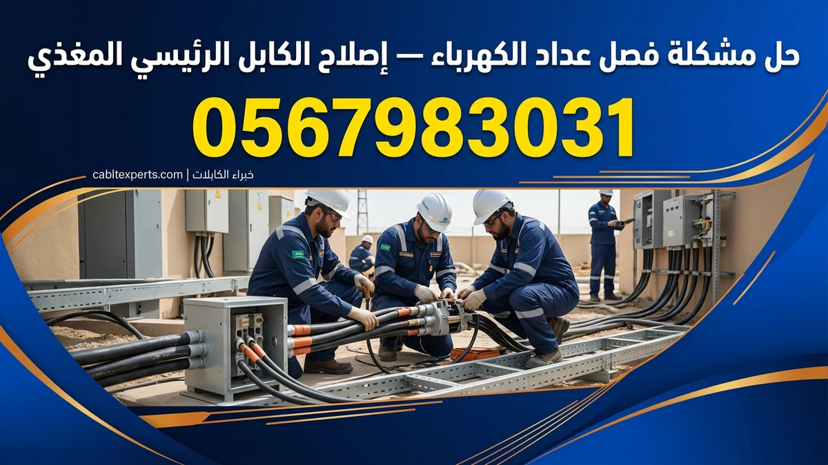 حل مشكلة فصل عداد الكهرباء — إصلاح الكابل الرئيسي المغذي