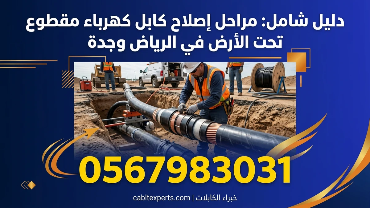 دليل شامل: مراحل إصلاح كابل كهرباء مقطوع تحت الأرض في الرياض وجدة