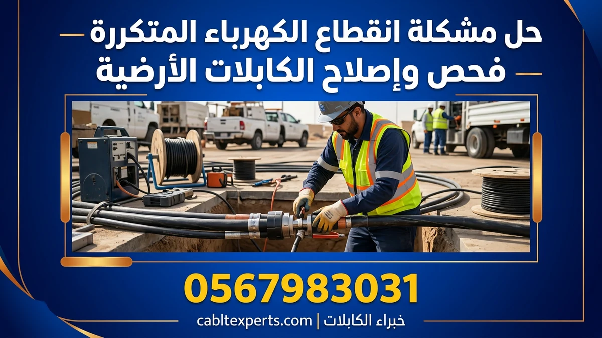 حل مشكلة انقطاع الكهرباء المتكررة — فحص وإصلاح الكابلات الأرضية